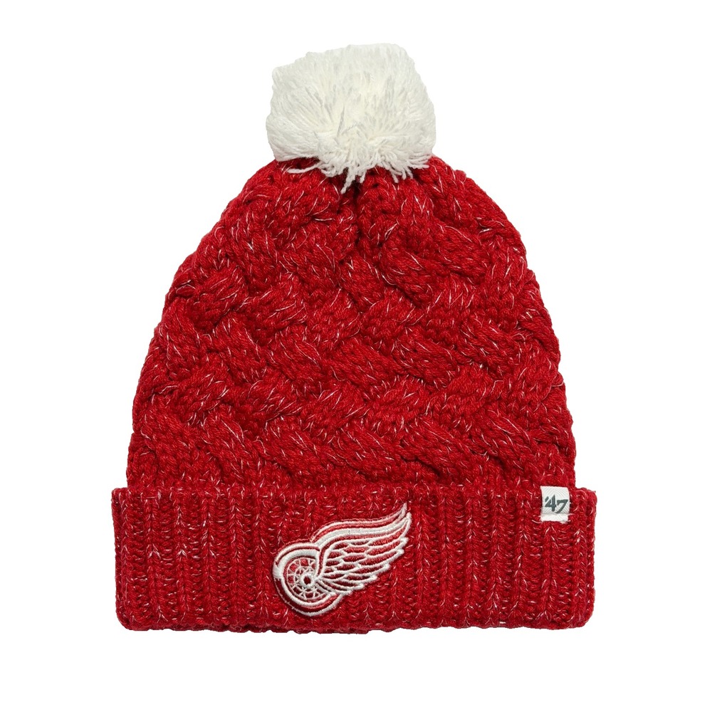 Detroit Red Wings '47 Brand Winter Beanie Women's X-small Red NHL Hockey Glitter
